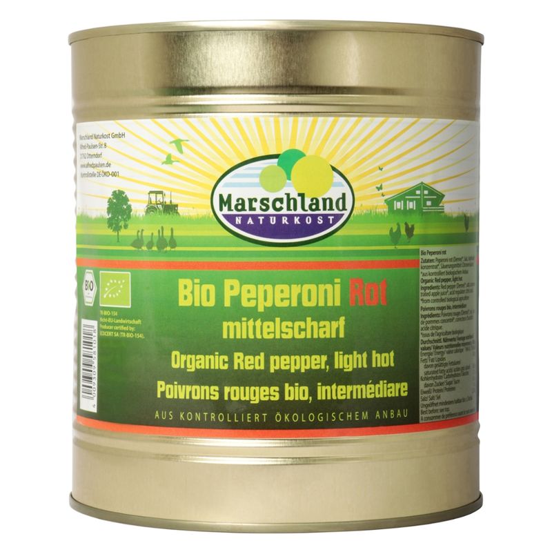Marschland  Bio-Peperoni Rot mittelscharf 3.100 ml Ds. MARSCHLAND - Produktbild