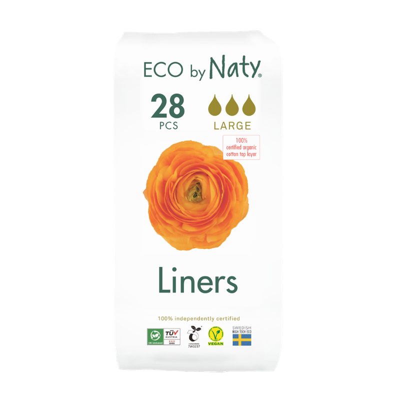Naty Eco by Naty Slipeinlagen Large 28 Stück, Kompostierbare Materialien, Organic Cotton, Vegan - Produktbild