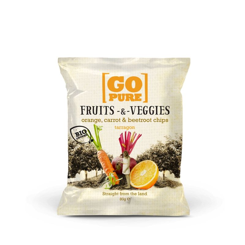 GoPure fruits & veggies chips orange, carrot & beetroot taragon - Produktbild