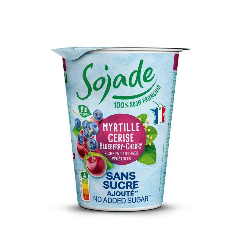 Sojade Bio Soja-Alternative zu Joghurt Heidelbeere-Kirsche ohne Zuckerzusatz - Produktbild