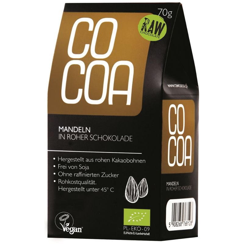 Cocoa Cocoa Mandeln in roher veganer Schokolade - Produktbild