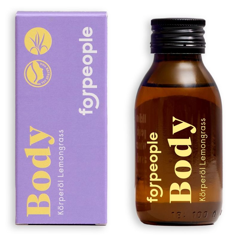 forpeople Body Oil 100ml  - Lemongrass - mit Korkdosierer - Produktbild