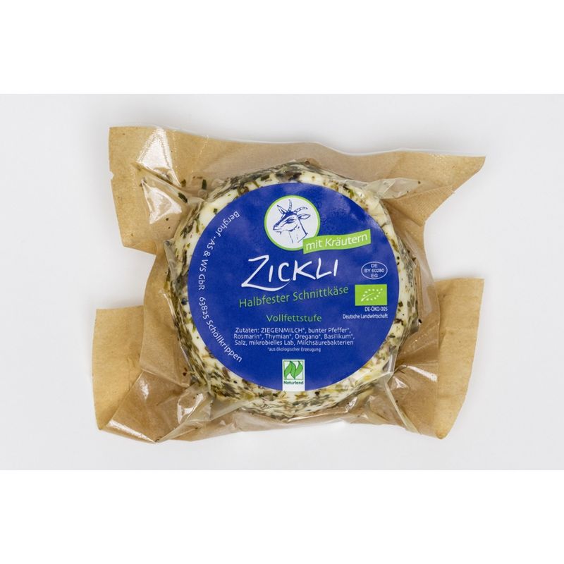 Berghof Zickli mit Kräutern der Provence und buntem Pfeffer, Halbfester Käse aus reiner Ziegenmilch - Produktbild