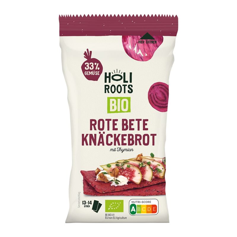 Holiroots Holiroots Bio- Gemüse Knäckebrote Rote Bete mit Thymian - Produktbild