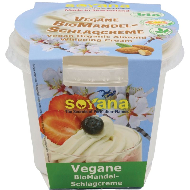 Soyana Mandel-Schlagcreme - vegane Alternative zu Schlagsahne auf der Basis von Mandeln - Produktbild
