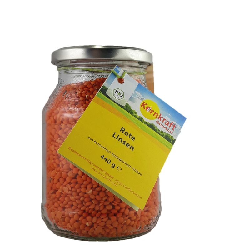 Kornkraft Linsen, rot 440 g Pfandglas - Produktbild