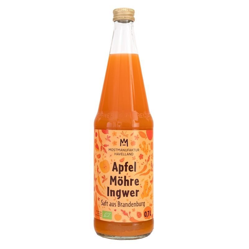 MostManufaktur Havelland Bio-Apfel-Möhre-Ingwersaft aus Brandenburg - Produktbild