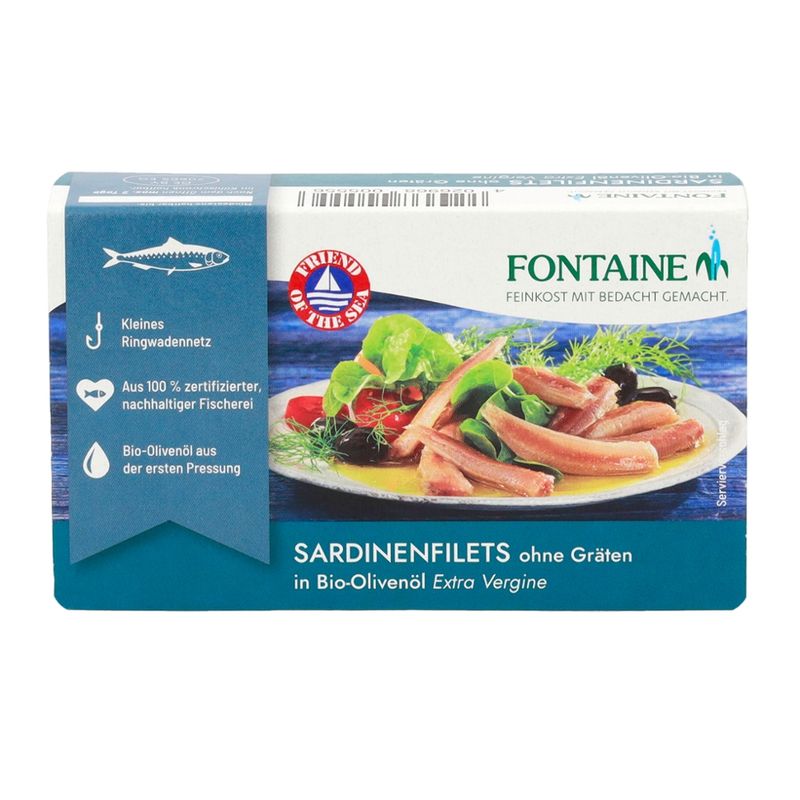 Fontaine Sardinenfilets ohne Gräten in Bio-Olivenöl - Produktbild