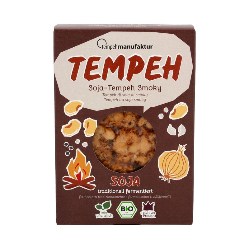 tempehmanufaktur  Tempeh Smoky - Tempeh aus Sojabohnen mit rauchig würziger Marinade - Produktbild
