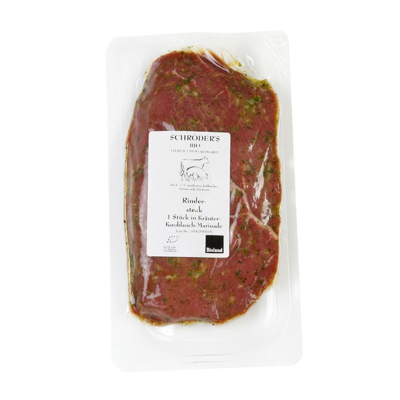 Schröder's Bio Fleisch- und Wurstwaren Rindersteak Kräuter-Knoblauch 1x220 g - Produktbild