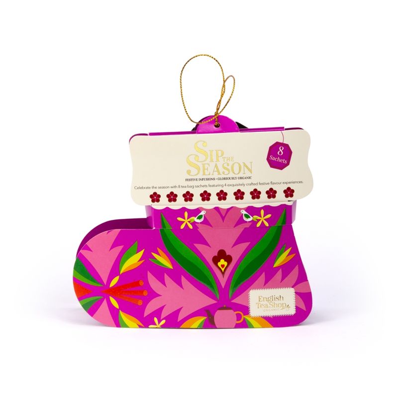 English Tea Shop ETS - Stiefel pink, 8 Teebeutel, BIO - Produktbild