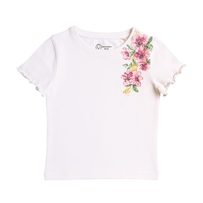 LIVING CRAFTS Mädchen-T-Shirt, 2er Pack, offwhite/flowers, 110/116 - Produktbild