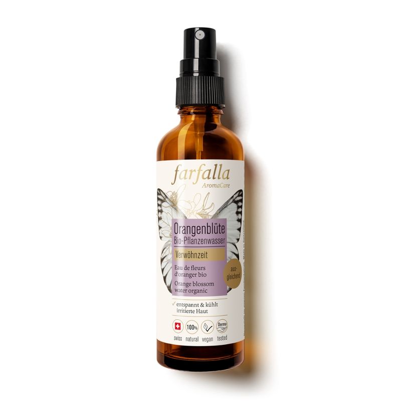 farfalla Orangenblüte, Bio-Pflanzenwasser, 75ml, Verwöhnzeit - Produktbild