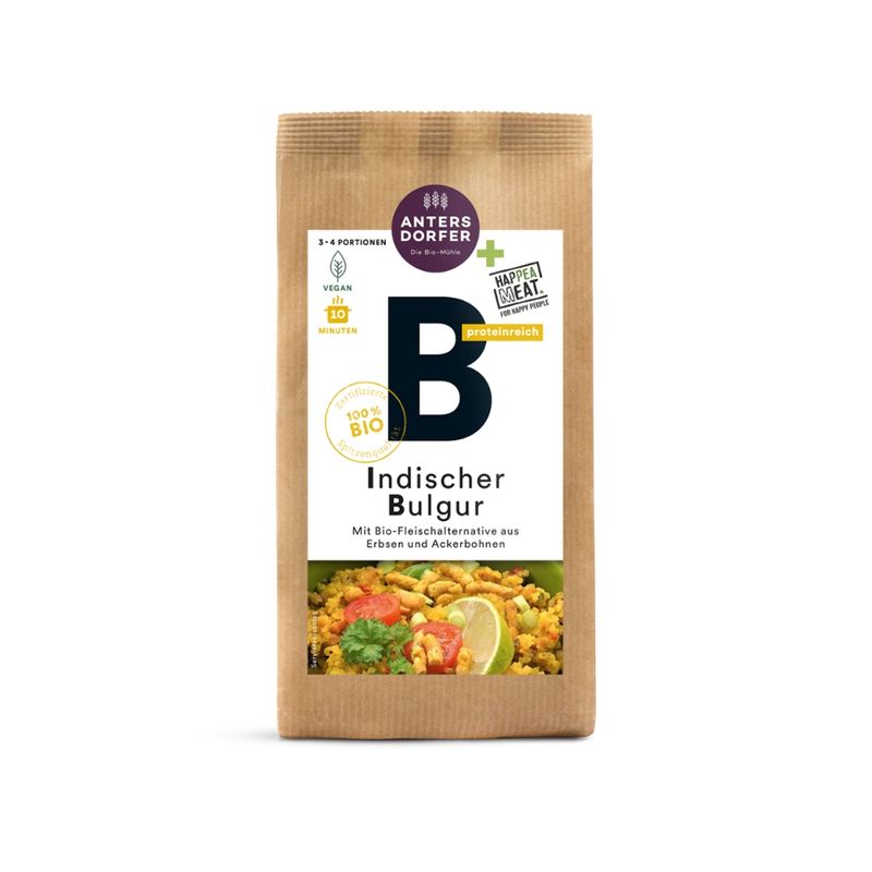 Antersdorfer - Die Bio-Mühle Bio Indischer Bulgur mit Bio-Fleischalternative aus Erbsen und Ackerbohnen - Produktbild