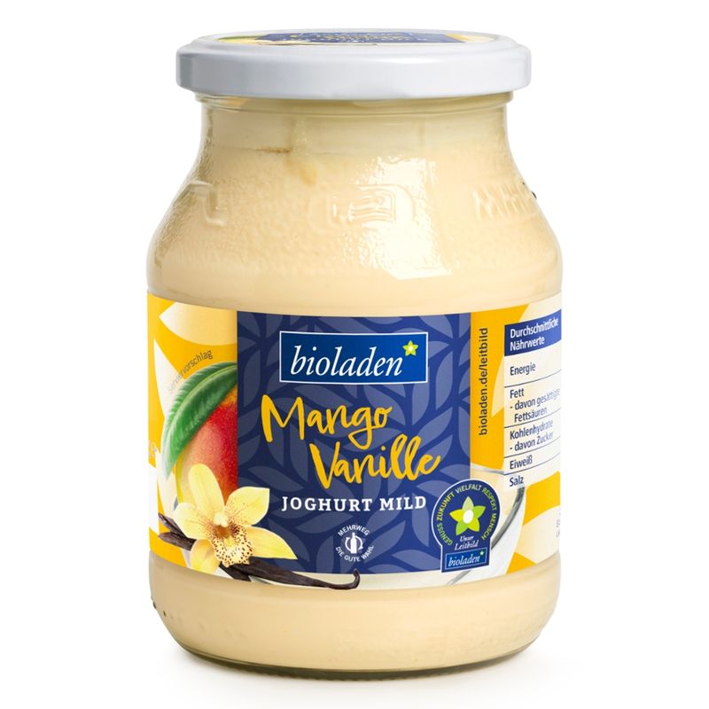 bioladen Joghurt mild Mango-Vanille, 3,5 % Fett - Produktbild
