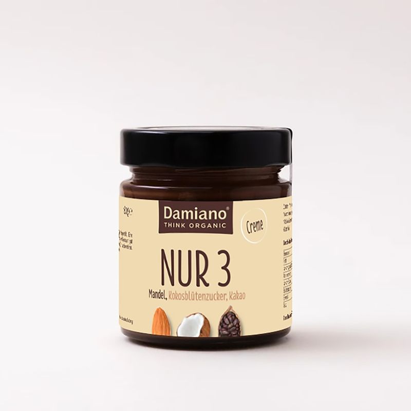 DAMIANO  DAMIANO NUR 3 MANDEL, KOKOSBLÜTENZUCKER, KAKAO - MANDELCREME - Produktbild