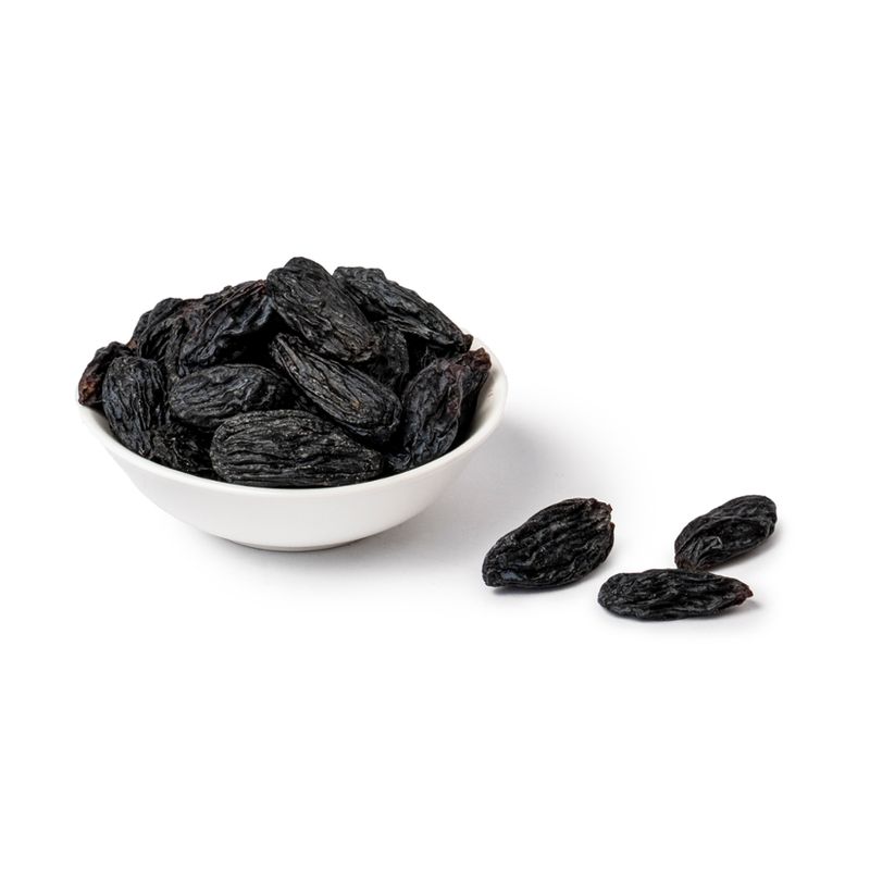 Pakka Schwarze Bukhara-Rosinen, Bio, Fairtrade, schattengetrocknet und ungeölt, 100g - Produktbild