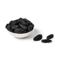 Schwarze Bukhara-Rosinen, Bio, Fairtrade, schattengetrocknet und ungeölt, 100g - Produktbild