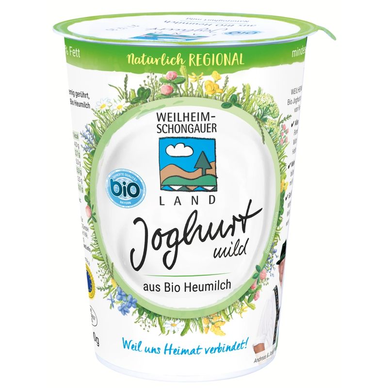 UNSER LAND UNSER LAND Bio Heumilch-Joghurt natur, BayBio, 500g Becher - Produktbild