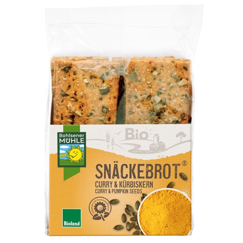 Bohlsener Mühle Snäckebrot Curry & Kürbiskern - Produktbild