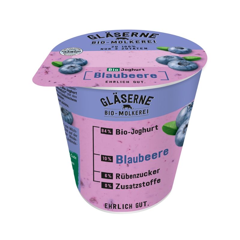 Gläserne Molkerei GM Bio Joghurt Blaubeere 150g - Produktbild