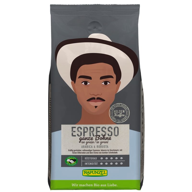 Rapunzel Heldenkaffee Espresso, ganze Bohne HIH - Produktbild