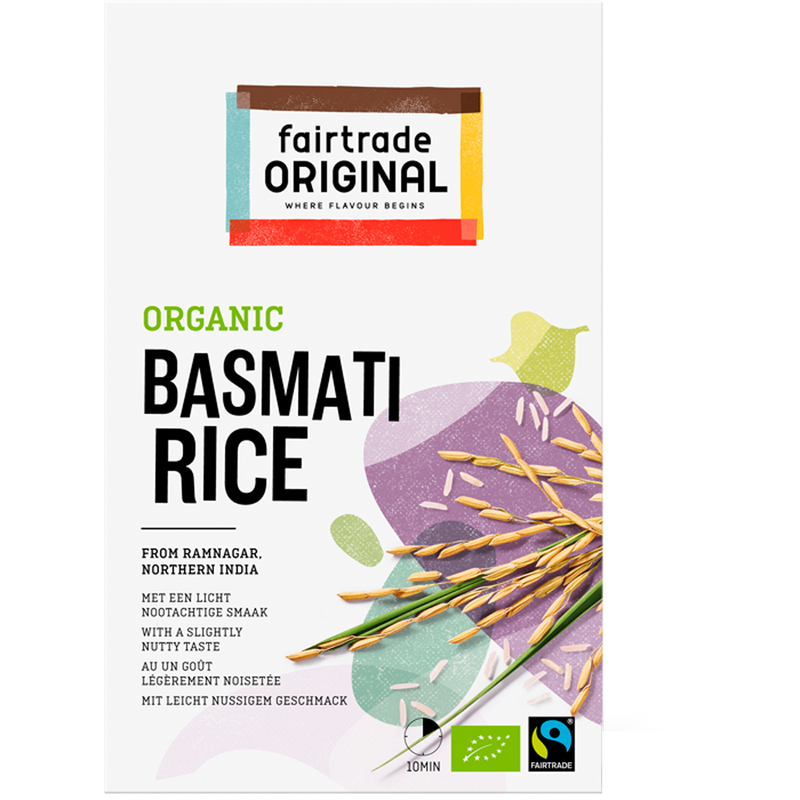 Fairtrade Original Organic Basmati Rice from Ramnagar Northern India. Mit leicht nussigem Geschmack. - Produktbild