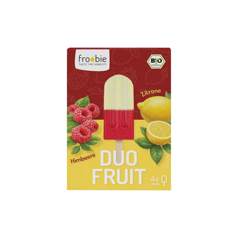 froobie froobie - Bio Stieleis DUO FRUIT Zitrone Himbeere 4x70ml - Produktbild