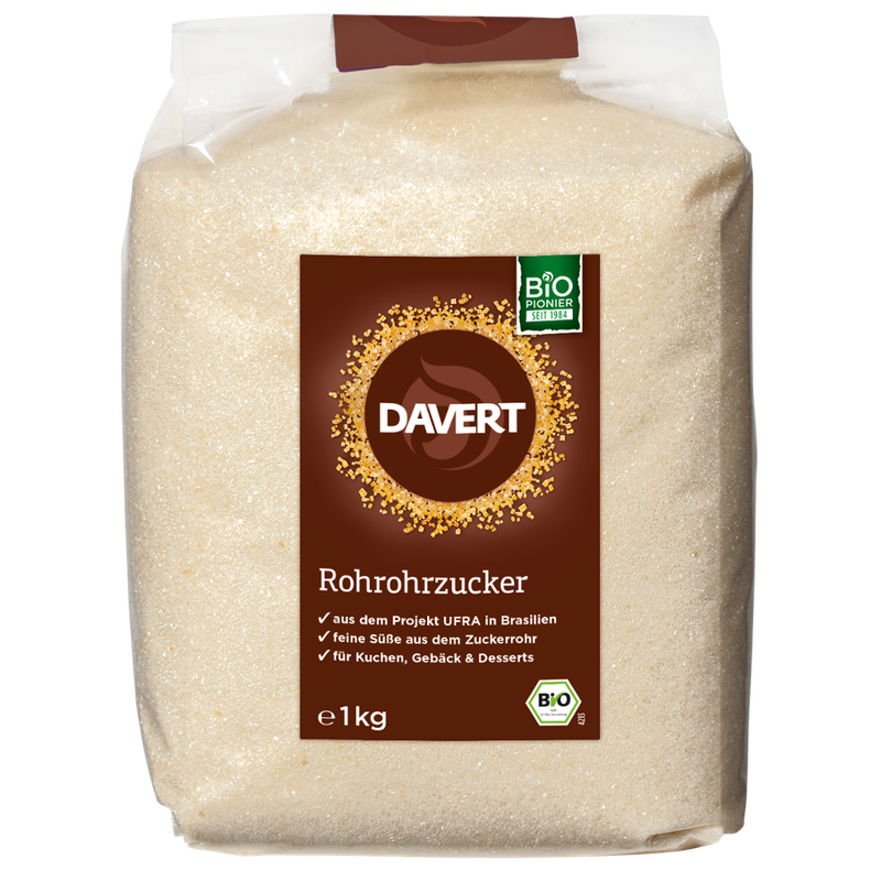 Davert Rohrohrzucker UFRA 1kg - Produktbild