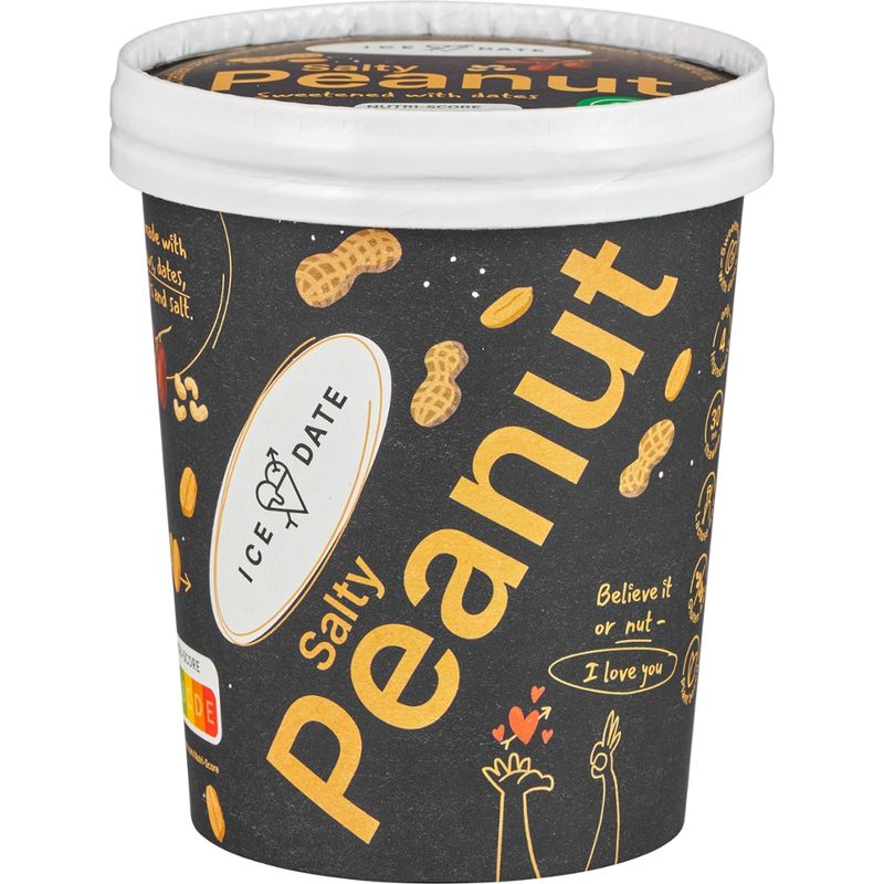 iceDate Bio Salty-Peanut-Eis, laktosefrei, glutenfrei, vegan 450ml - Produktbild