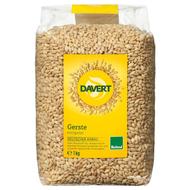 Davert Gerste entspelzt Bioland, 1kg - Produktbild
