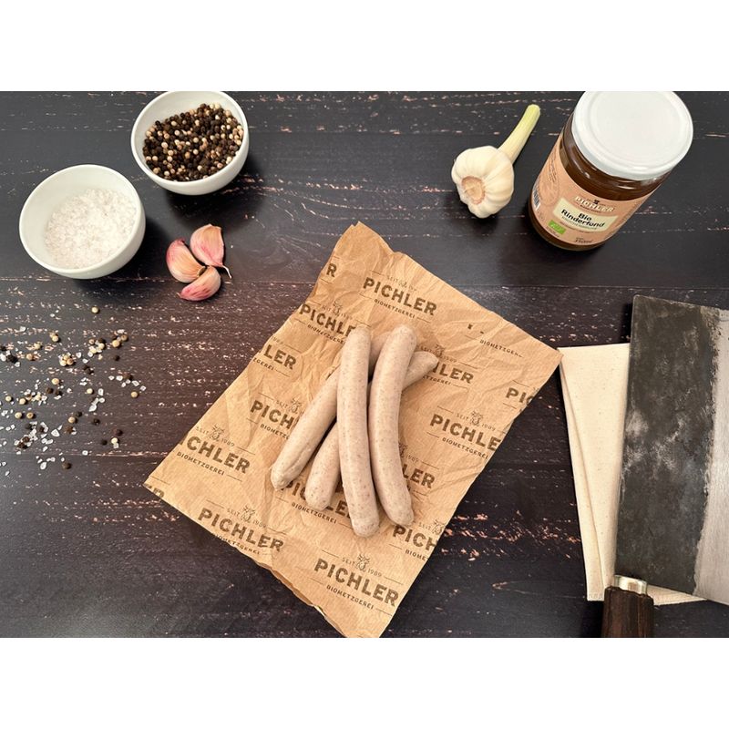 Biometzgerei Pichler Bio-Schweinsbratwürstel, 5x200g, Naturland - Produktbild