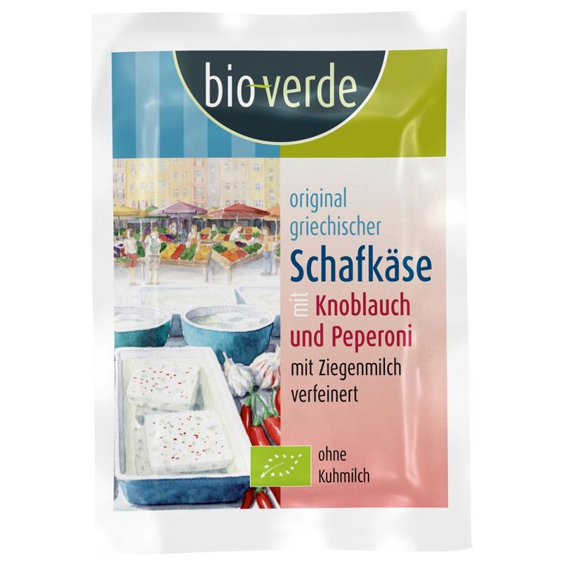 bio-verde Schafkäse mit Knoblauch und Peperoni 150 g - Produktbild