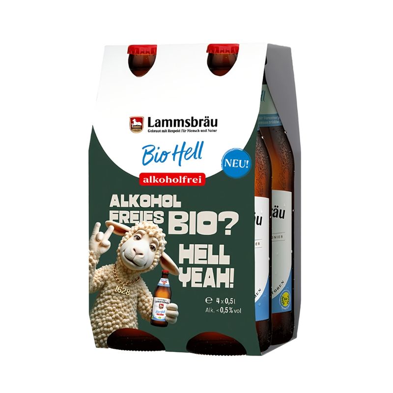 Neumarkter Lammsbräu Neumarkter Lammsbräu Bio Hell alkoholfrei 4x0,5l - Produktbild