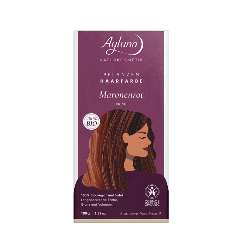 Ayluna Pflanzenhaarfarbe Nr. 50 Maronenrot - Produktbild