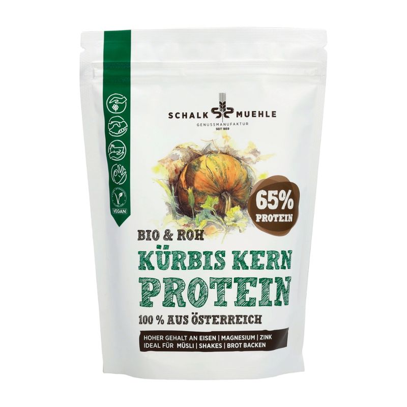 Schalk Mühle 350 g Bio Kürbiskern Protein Pulver roh mit 65% Eiweiß - Produktbild