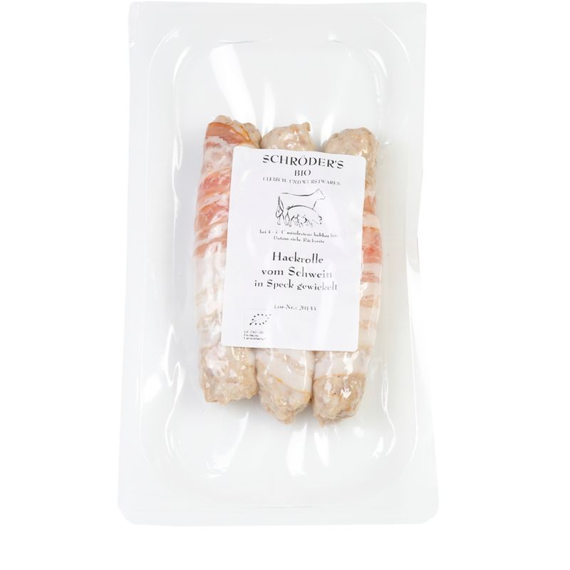 Schröder's Bio Fleisch- und Wurstwaren Schweinehackrolle in Speck gewickelt - Produktbild