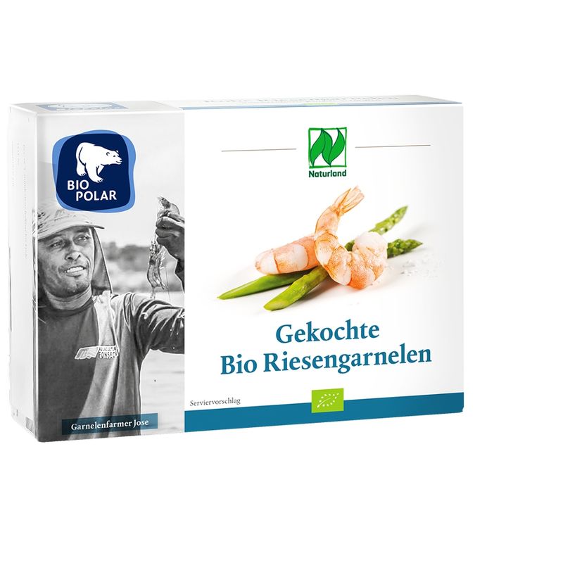 Biopolar Gekochte Bio Riesengarnelen, Naturland zertifiziert, 150 g - Produktbild