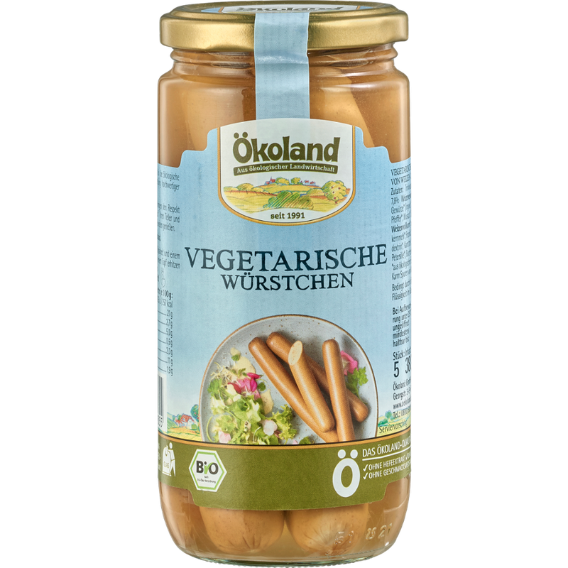 ÖKOLAND Vegetarische Würstchen mit Weizen- und Eieiweiß - Produktbild
