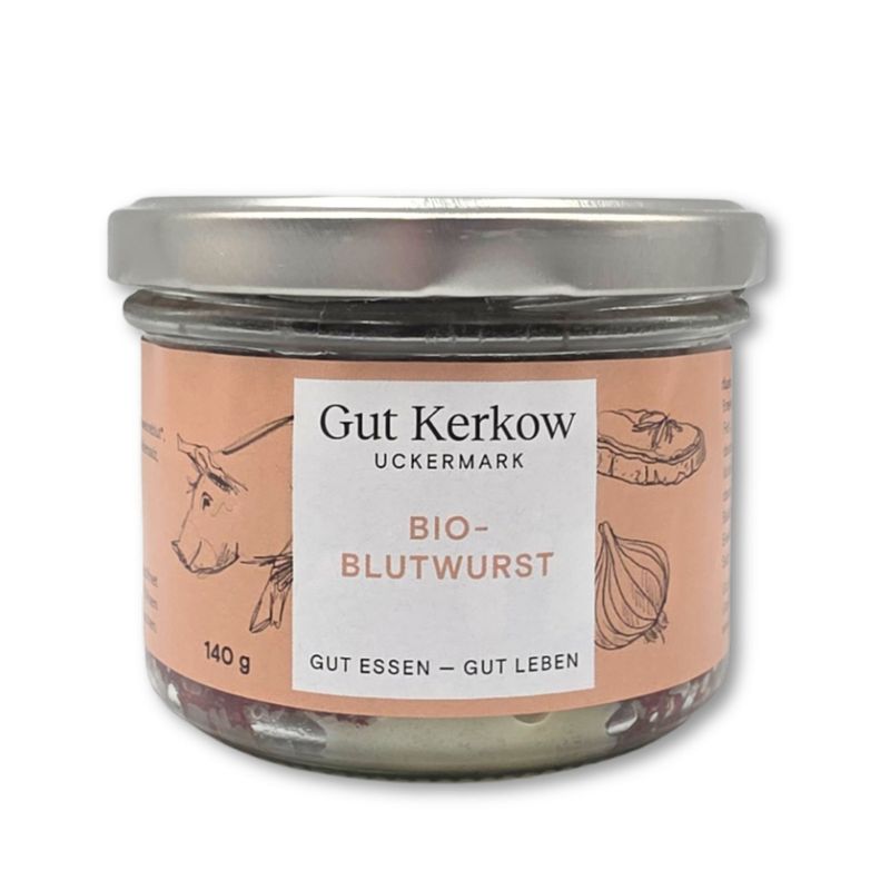 Gut Kerkow Fleischmanufaktur Bio-Schweineblutwurst im Glas 140g - Produktbild