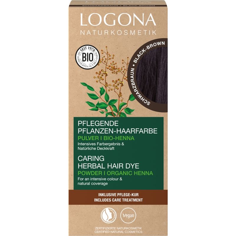 Logona LOGONA Pflanzen-Haarfarbe Pulver Schwarzbraun - Produktbild