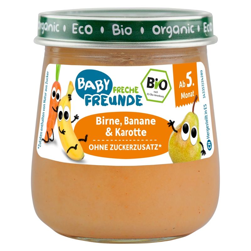 Freche Freunde FF Bio Gläschen Birne, Banane & Karotte 120g - Produktbild