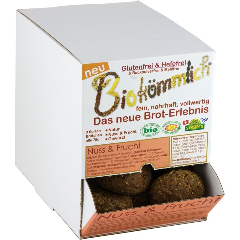 Soyana Biokömmlich-Brötchen Nuss & Frucht - Dispenser mit 20 Brötchen à 75g - Produktbild