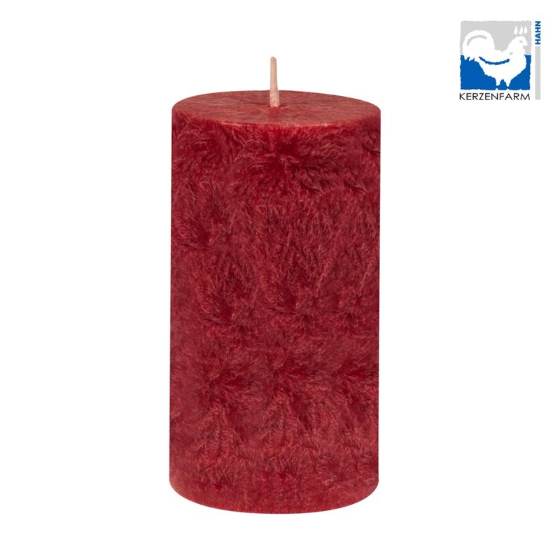 Kerzenfarm Hahn Stearin-Stumpen 50x90 aus 100% pflanzlichem Stearin, rot - Produktbild