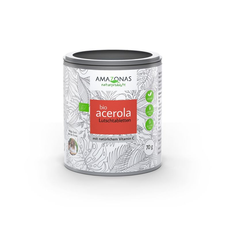 Amazonas Naturprodukte Acerola Lutschtabletten Bio 600mg - Produktbild