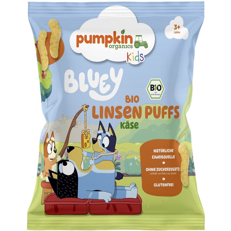Pumpkin Organics Bluey Bio Linsen Puffs Käse - Produktbild