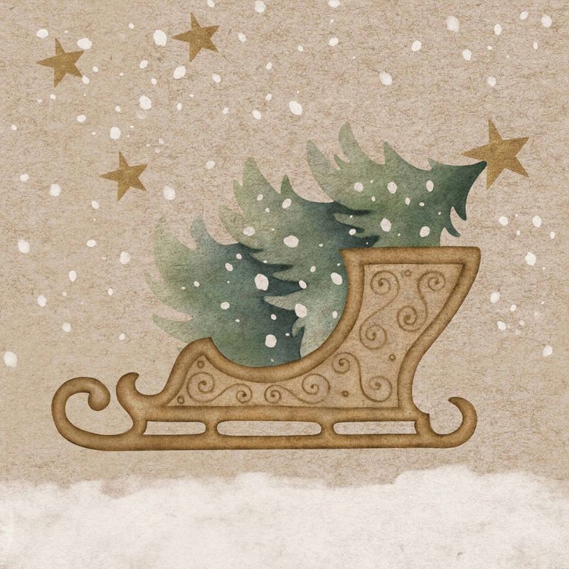 Paper + Design Motivserviette 2-lagig 33x33 cm "Winter Sledge" - Produktbild