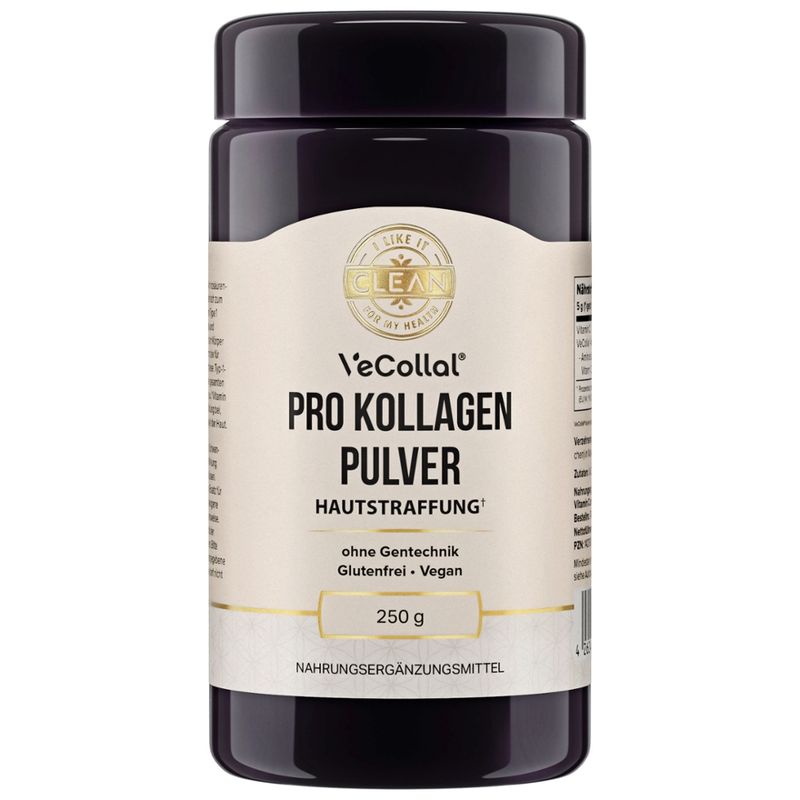 I LIKE IT CLEAN FOR MY HEALTH Kollagen Pulver - 250 gramm - vegan, klinisch geprüft, ohne Zusatzstoffe - Patentierter Markenrohstoff (VeCollal®) - Produktbild