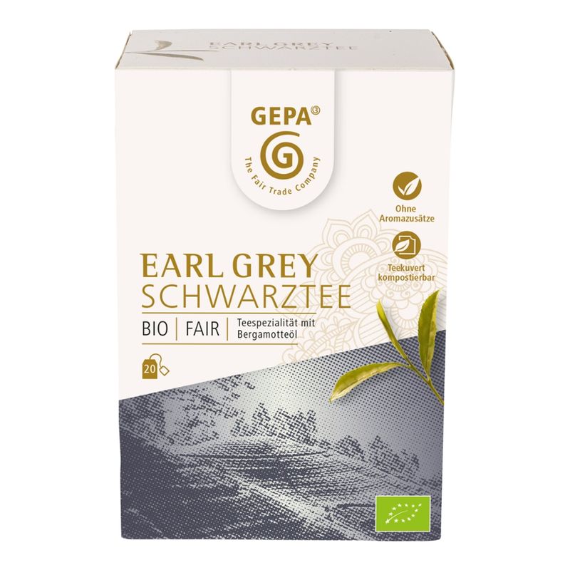 GEPA - The Fair Trade Company Bio Schwarztee Earl Grey Teebeutel - Produktbild