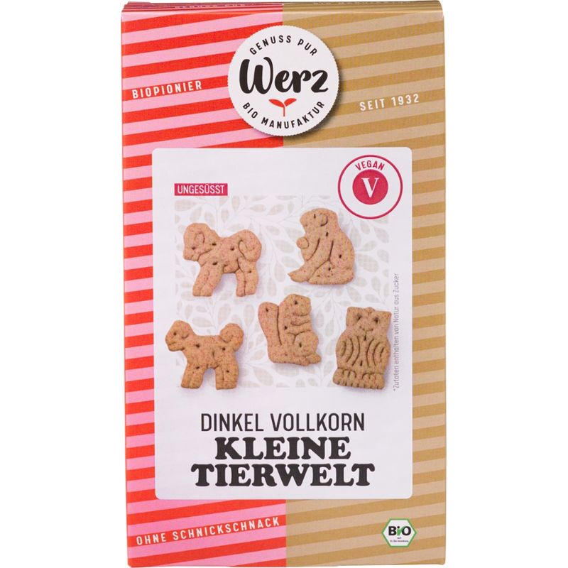 Naturkornmühle Werz Kleine Tierwelt, Dinkel Vollkornkekse - Produktbild